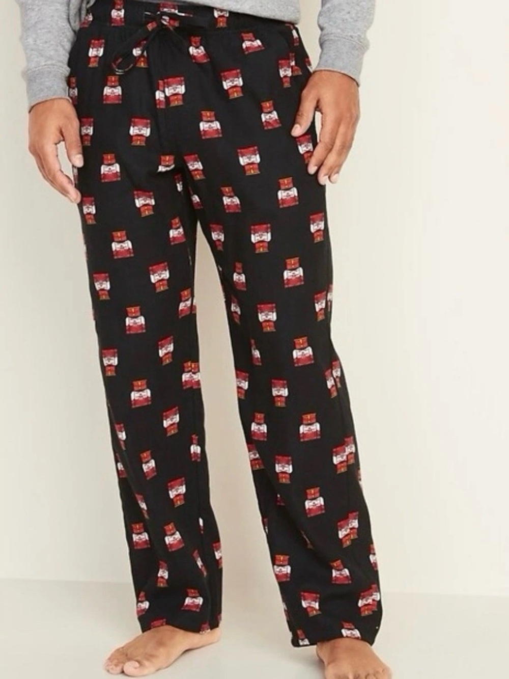Old Navy Men's Size S Flannel Cotton Pajama Pants Black Nutcracker Holiday NWT